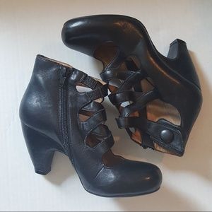 Miz Mooz Tillman Ankle Boots Black Leather Shoes 6